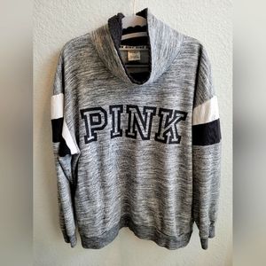 PINK Victoria's Secret gray cowlneck sweatshirt, size large